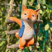 可爱狐狸花园户外庭院家居创意装饰小摆件树脂工艺品园艺动物挂件