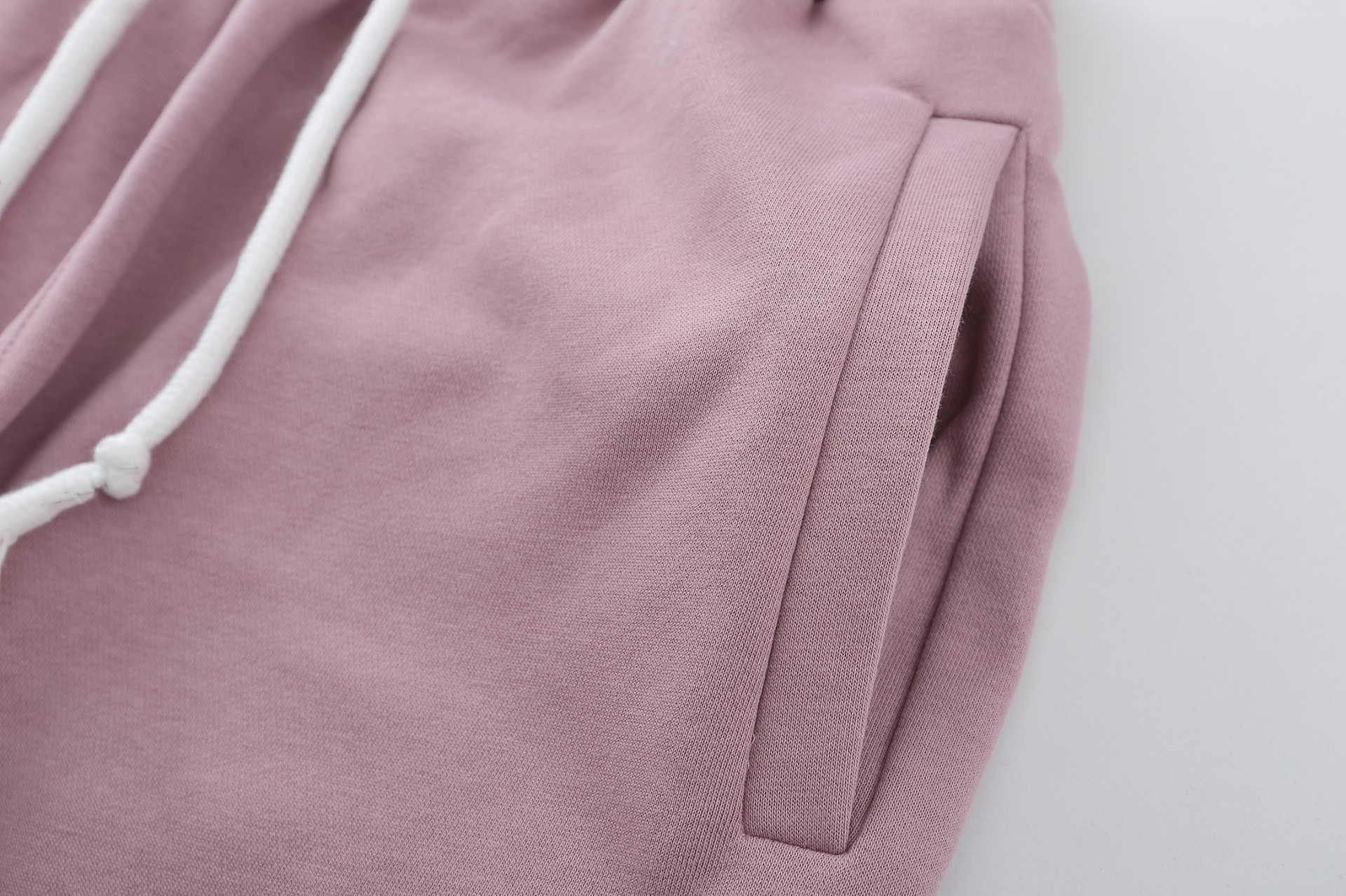 青少年普通微弹字母棉休闲长裤中腰小脚裤毛圈面料长裤子