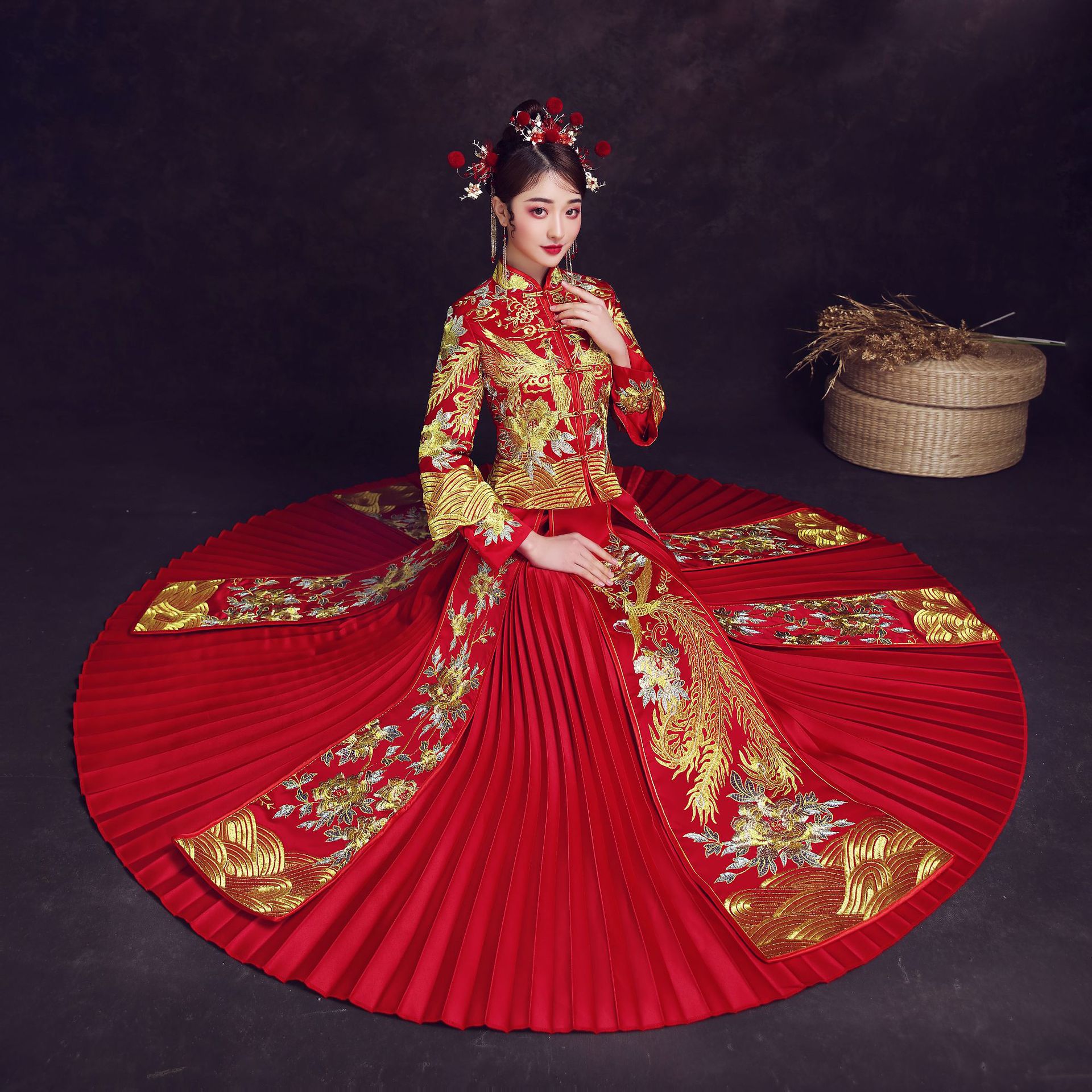 秀禾服女2022新品新娘装  龙凤呈祥中式婚礼服敬酒服刺绣结婚喜庆