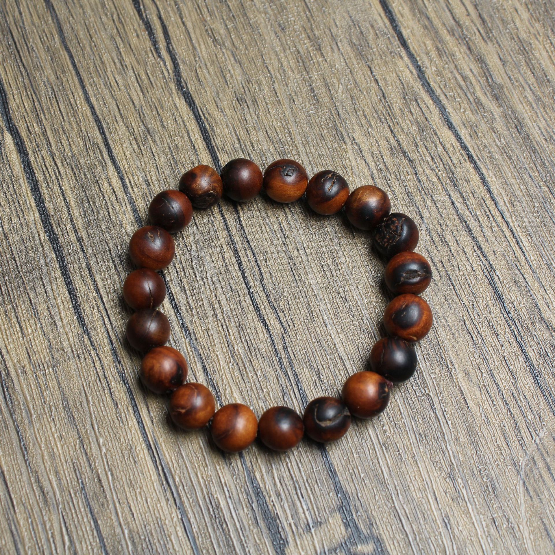 雷击枣木佛珠手串手链10mm19颗每一颗都有雷击道家文玩快手抖音