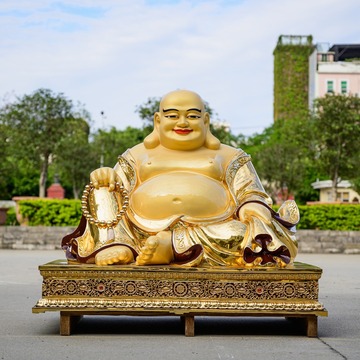 盛凡铜鎏金弥勒佛大佛像批发寺庙佛堂供奉弥勒佛神像
