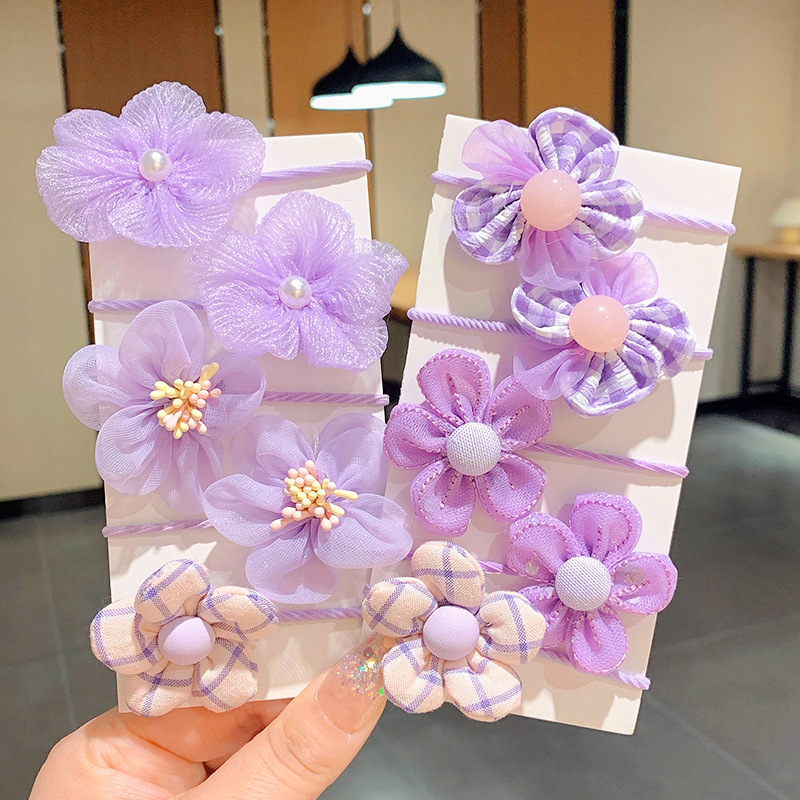 Children's Hair Band Cute Flowers Rubber Band Girls' Baby Headdress Bow Little Girl Hair Accessories Hairtie Does Not Hurt Hair