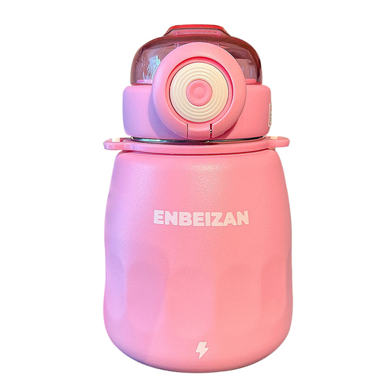 Large Capacity 316 Vacuum Cup Cute Simple Big Belly Cup Comes with Adjustable Lanyard Water Bottle Student Sports Convenient