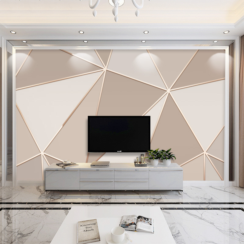 d电视背景墙几何壁纸简约现代d墙纸客厅装饰壁画d影视墙布