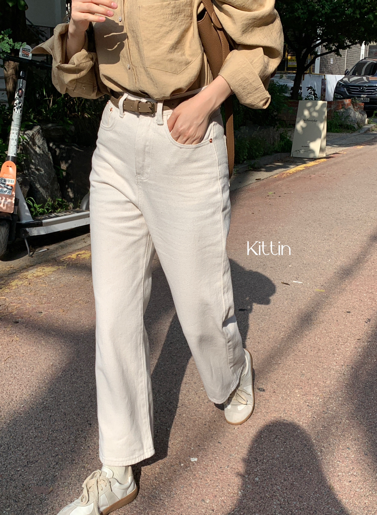 Kittin Korean Style Versatile Loose Jeans Women's Autumn Clothing High Waist Slimming Pear Shapes Straight Casual Pants