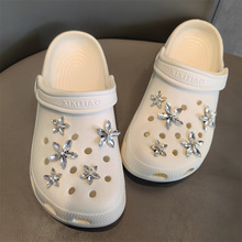 新款跨境水晶宝石花朵洞洞鞋配饰高级感装饰扣鞋花水钻闪钻鞋扣
