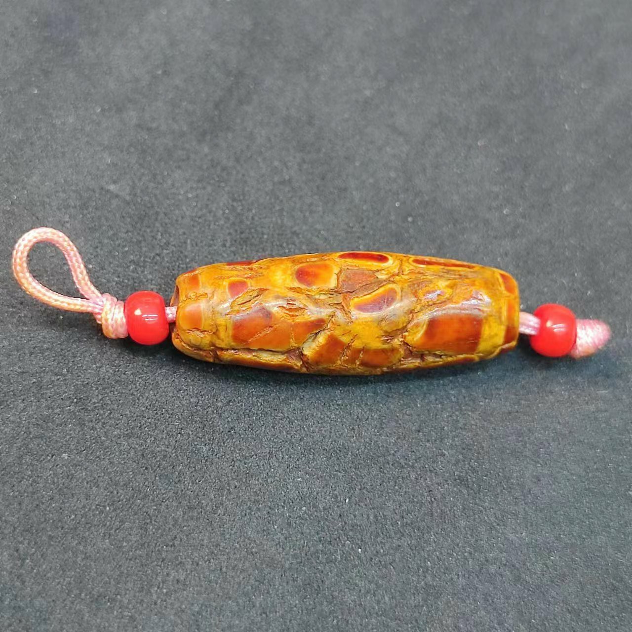 藏式珍藏老料火供龙鳞纹枯珠菩提叶玛瑙天珠老天珠古珠断珠收藏品