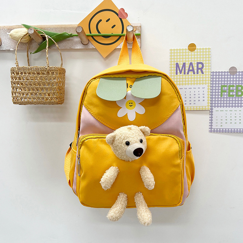 New Color Matching Bear Backpack 2023 Summer Trendy Children's Backpack Factory Wholesale