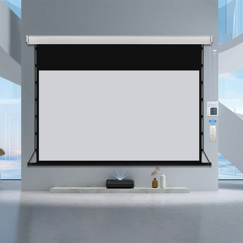 电动拉线幕投影幕布92寸100寸150寸家用投影仪高清屏幕厂家批发