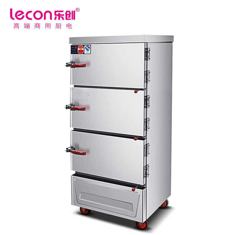 0成交24台乐创蒸饭柜 4盘6盘8盘12盘蒸包炉全自动蒸饭车机箱燃气电