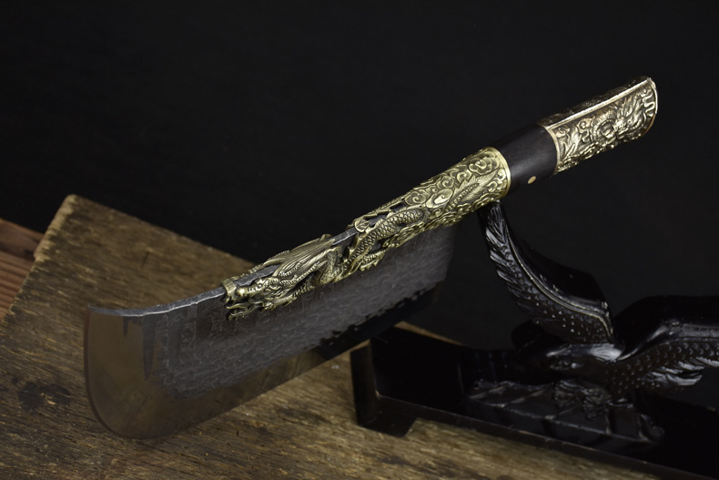 02758砍骨刀龙泉手工锻打菜刀斩骨头刀厨师刀棒骨刀2斤重刀具批发