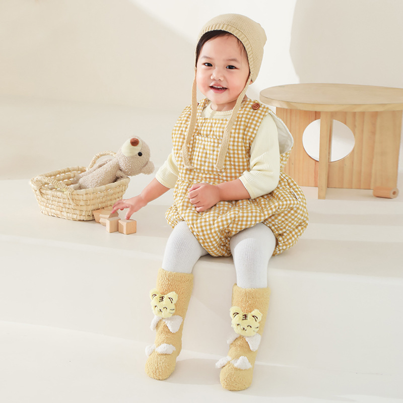 22 Autumn and Winter Fleece-Lined Thickened Baby Socks Long Newborn Class A Baby Non-Slip Home Children's Floor Socks