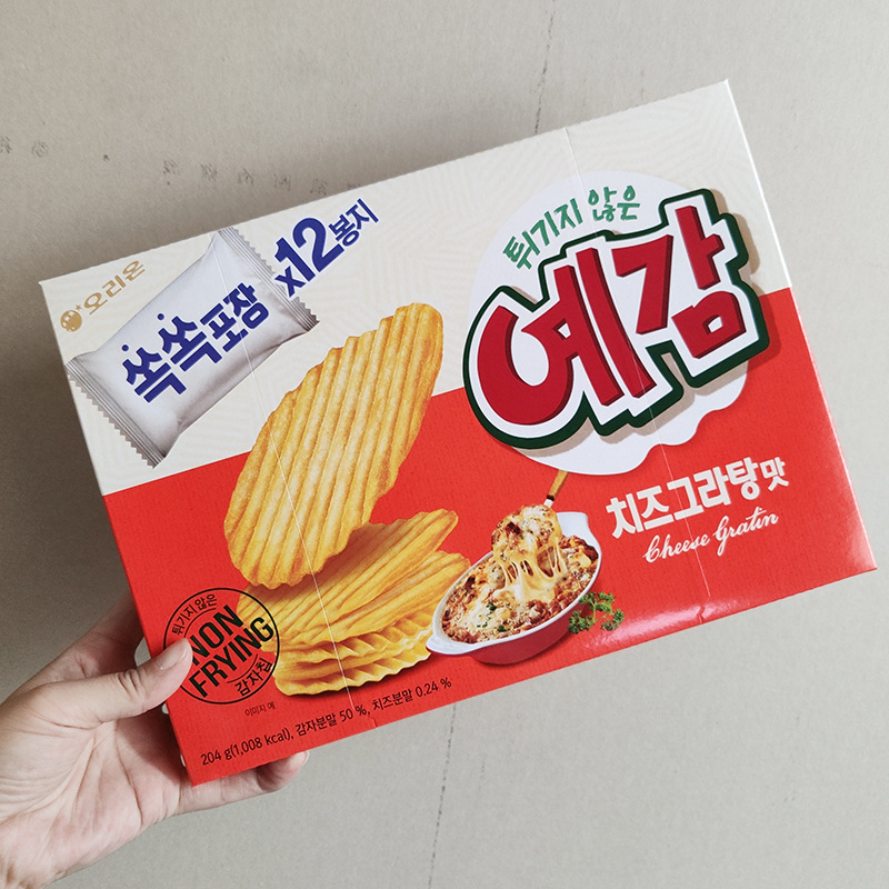 好丽友碳烤薯片204g韩国进口奶酪味芝士土豆儿童休闲膨化零食品