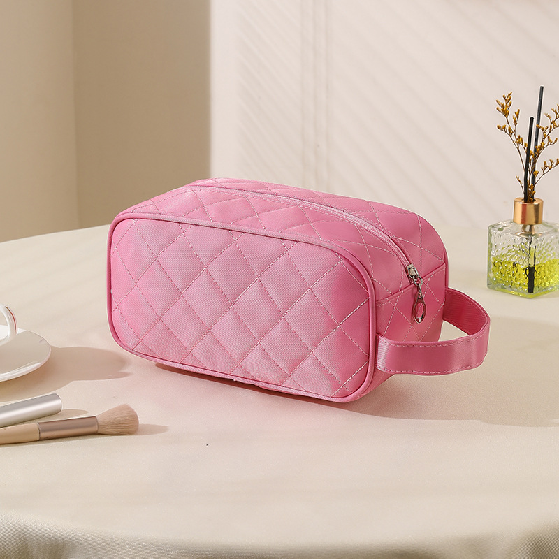 2023 New Cosmetic Bag Rhombus Large Capacity Waterproof Storage Travel Nylon Wash Bag Multifunctional Cosmetic Case