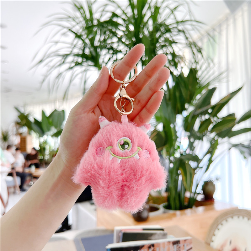 Cartoon Super Cute Big Eye Monster Figurine Doll Little Monster Cute Girl Plush Toy Doll Pendant Bag Hanging Ornaments