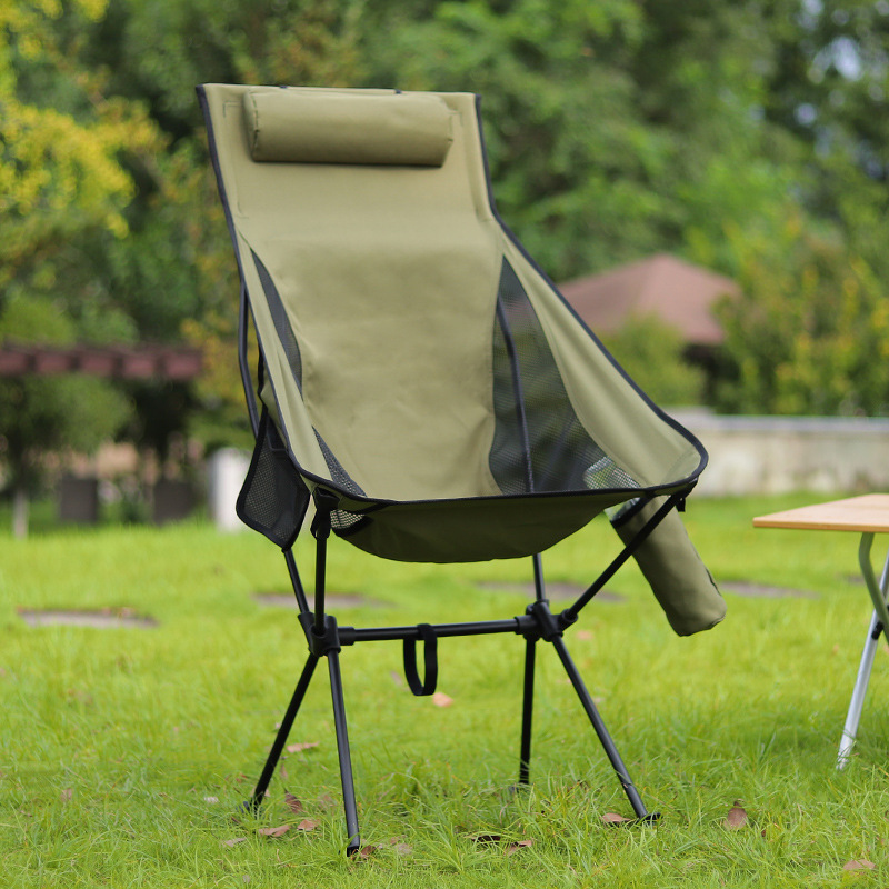 Shopkeeper Recommended 707 May Bright Chair Recliner Outdoor Folding Chair Cup Bag with Pillow Three Colors Optional Praise