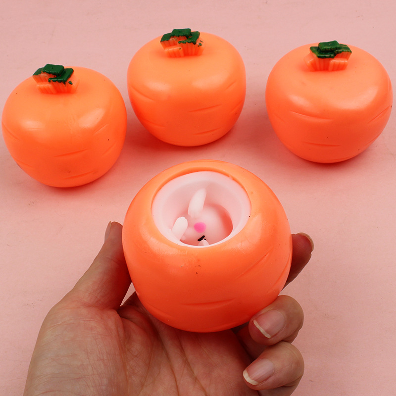 New Exotic Squeeze Vent Radish Rabbit Creative Vent Decompression Rabbit Adjustable Cup Children's Toy Squeezing Toy
