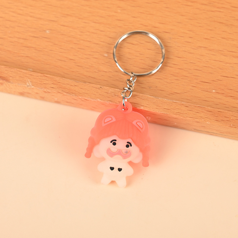 Pvc Cartoon Soft Rubber Keychain Customized Mascot Anime Doll Silicone Diy Car Keychain Pendant