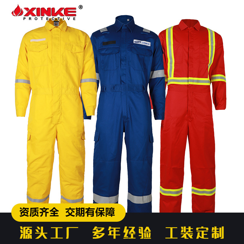 cotton flame retardant full suit export railway power customized flame retardant work clothes work clothes wear-resistant breathable support proofing