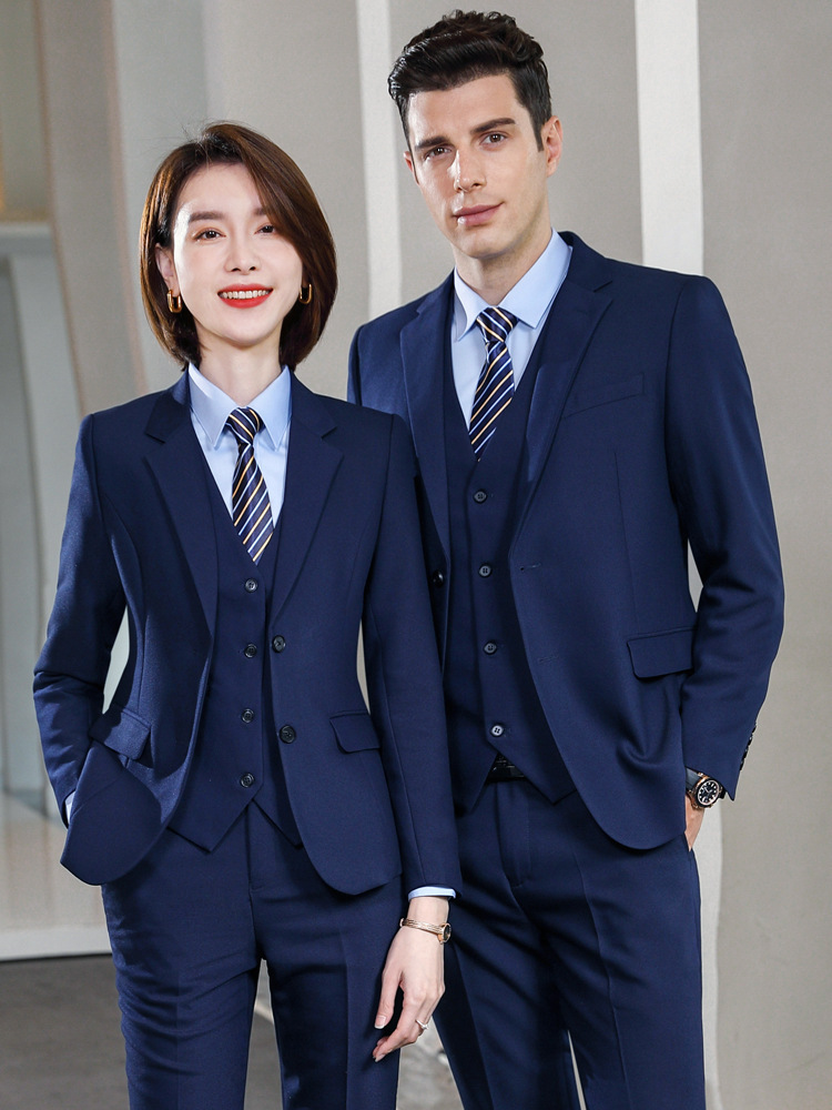 男士西装套装西服弹力修身工作服高端售楼部4s店工装商务正装面试