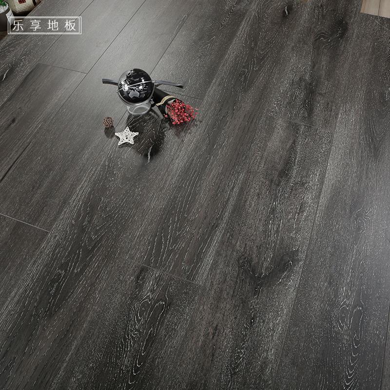 黑灰色木地板强化复合大浮雕10mm复古工业风家用耐磨防水服装店面