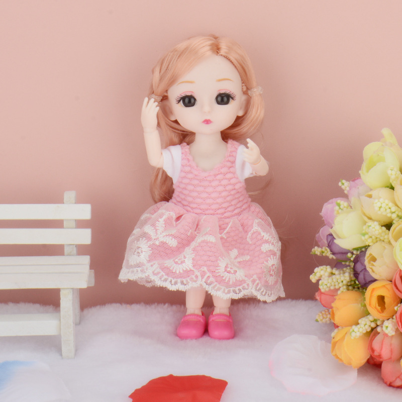 包邮16厘米芭芘比公主女孩儿童迷你洋娃娃玩具套装大礼盒学校赠品