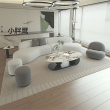 YJ北欧弧形布艺沙发小户型现代轻奢客厅茶几组合创意简约休息区接