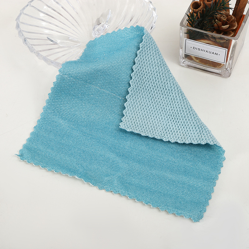 New Pp Silk Pearl Particles Dishcloth Kitchen Supplies Absorbent Cloth Household Cleaning Scouring Pad