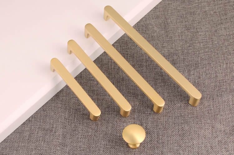 黄铜拉手实心现代简约衣柜抽屉床头柜拉手圆形单孔鞋柜全铜拉手