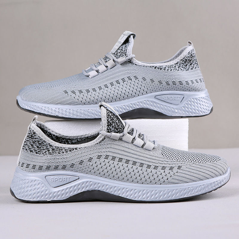 Mesh Flying Line Coconut Knitted Shoes 2023 Sports Men's Shoes Men's Casual Breathable Summer Mesh Running Shoes New