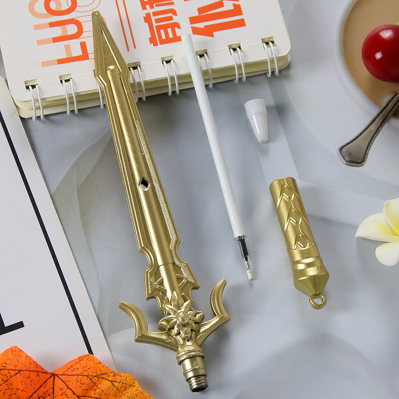 Cute Sword Gel Pen Creative Emperor Sword Weapon Stylish Pen Personalized Signature Pen Student Stationery Ball Pen Wholesale