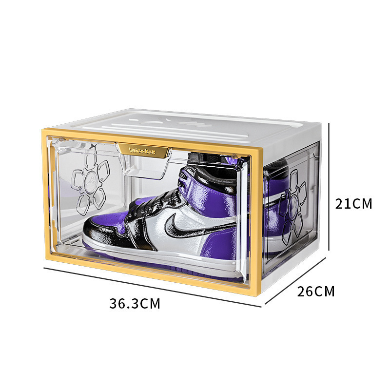 New Transparent Shoe Box Pp Plastic Dustproof Moisture-Proof Flip Storage Box Drawer-Type Stackable Shoe Cabinet One Piece Dropshipping