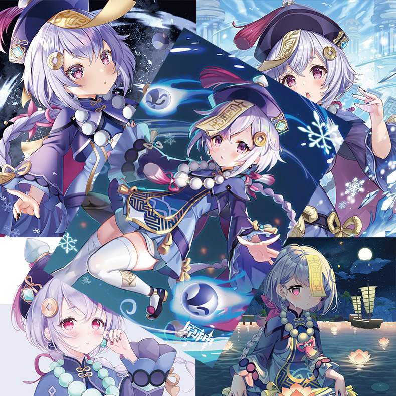 七七海报 高清铜版纸1套8张 原神单人周边宿舍墙贴纸动漫装饰壁画