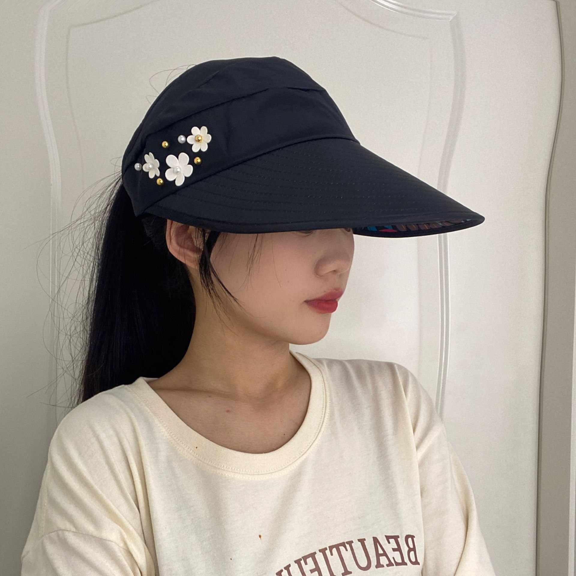 New Flower Hat Women's UV Protection Summer Outdoor Sun Hat Versatile Face-Looking Small Sun Hat Mask Wholesale