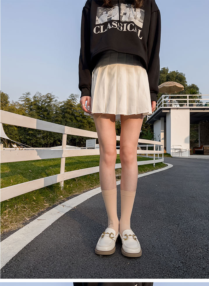 春秋肤色jk袜女120d中厚肉色丝袜天鹅绒小腿袜过膝长筒袜中筒袜半