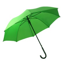果绿色直杆伞批发 定长柄礼品雨伞logo广告伞自动开手收