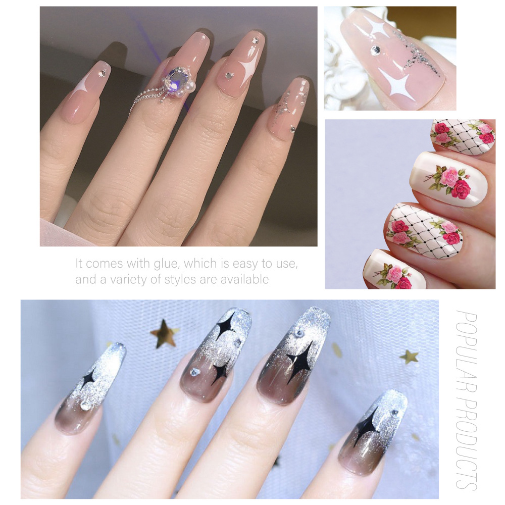 Black and White Simple Snowflake Nail Stickers Paper XINGX Nail Sticker Wholesale Japanese Butterfly Nail Stickers Flower Strap Adhesive