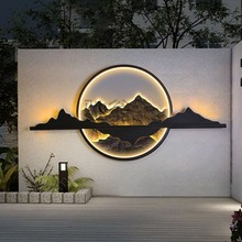 2Au新中式别墅围墙灯庭院壁灯太阳能户外灯防水影壁墙造景装饰景