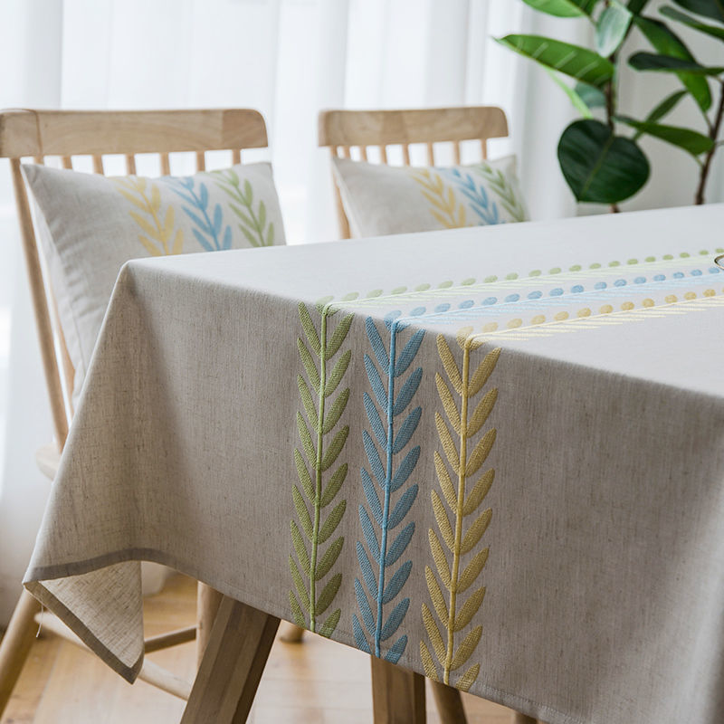 亚麻桌布感北欧布艺棉小清新田园风茶几防水现代长方形台布麻