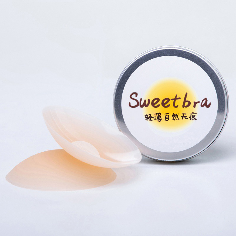 Women's Latex Stickers Wedding Dress Chest Paste Milk-in-Water Invisible Silicone Seamless Nipple Coverage Anti-Sweat Anti-Shedding Reusable