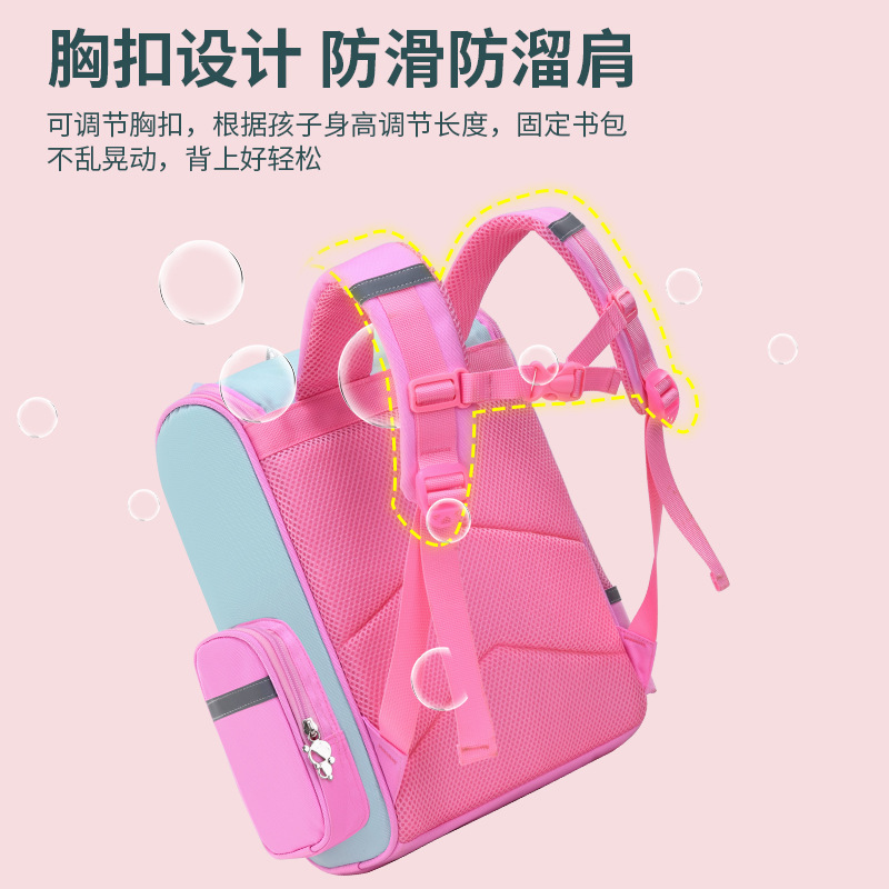 Grade 1-6 Primary School Schoolbag Children Burden-Relieving Backpack Large Capacity Astronaut Bag Cute Cartoon Print Logo Backpack
