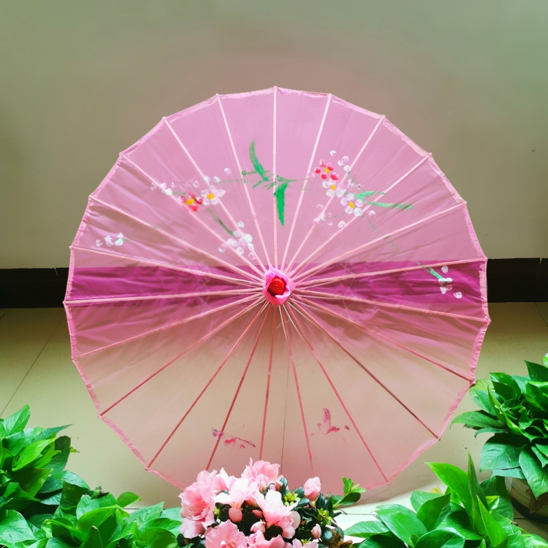 Dai Dance Umbrella Dai Girl Classical Dance Props Performance Umbrella Raw Silk Transparent Flower Umbrella Cheongsam Catwalk Kite Error