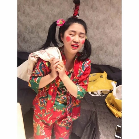 二人转演出服男女套装丫蛋反串搞笑舞蹈表演服东北大花布秧歌服装