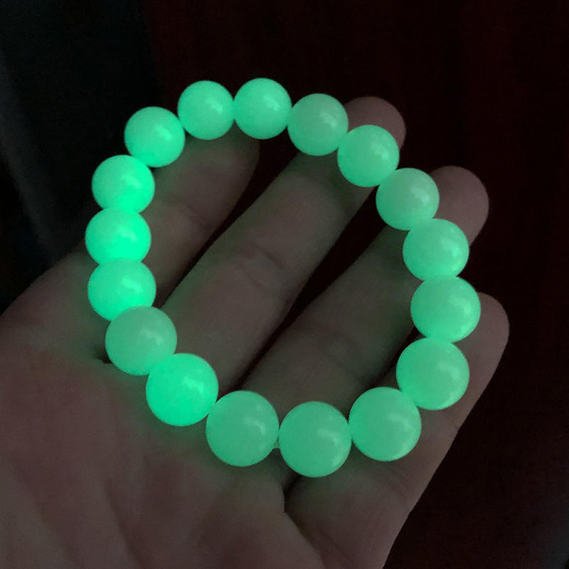 初沐 夜光石手串 情侣款萤石手串 生日礼物 发光玉石手串批发
