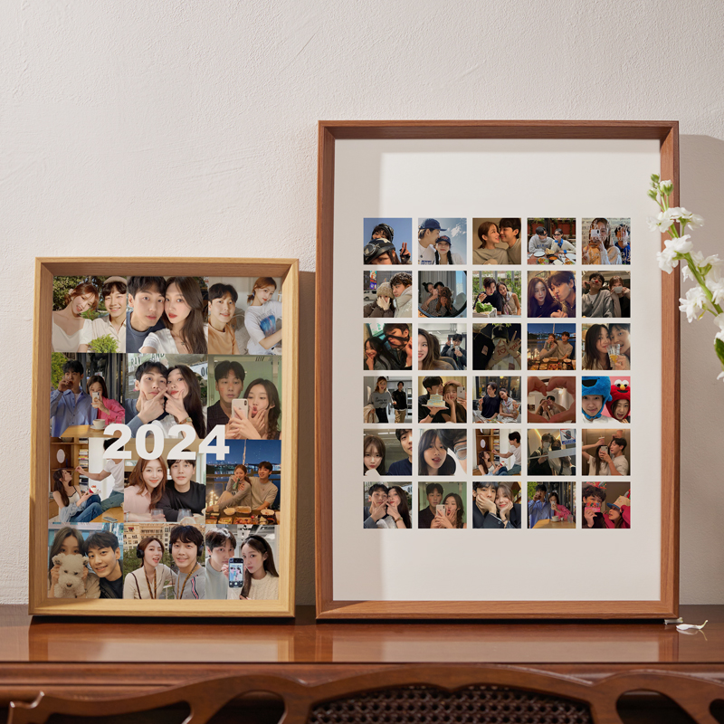 87n九宫格情侣相框定 制照相片空框拼图婚纱打印挂摆件纪念礼物仪