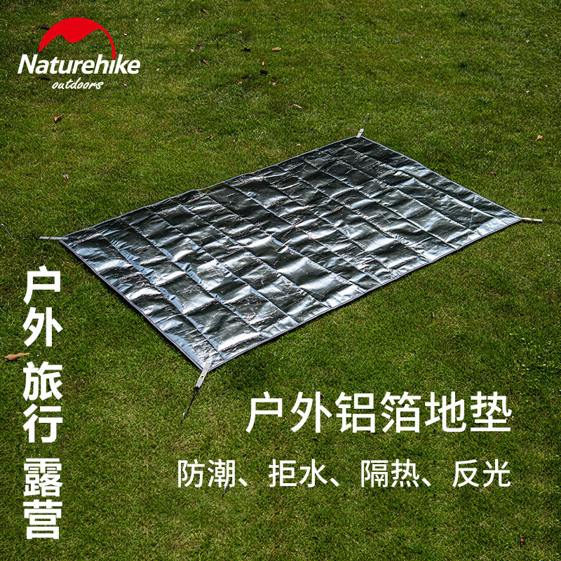 naturehike multifunctional pe aluminum foil moisture-proof mat camping portable folding mat outdoor picnic mat