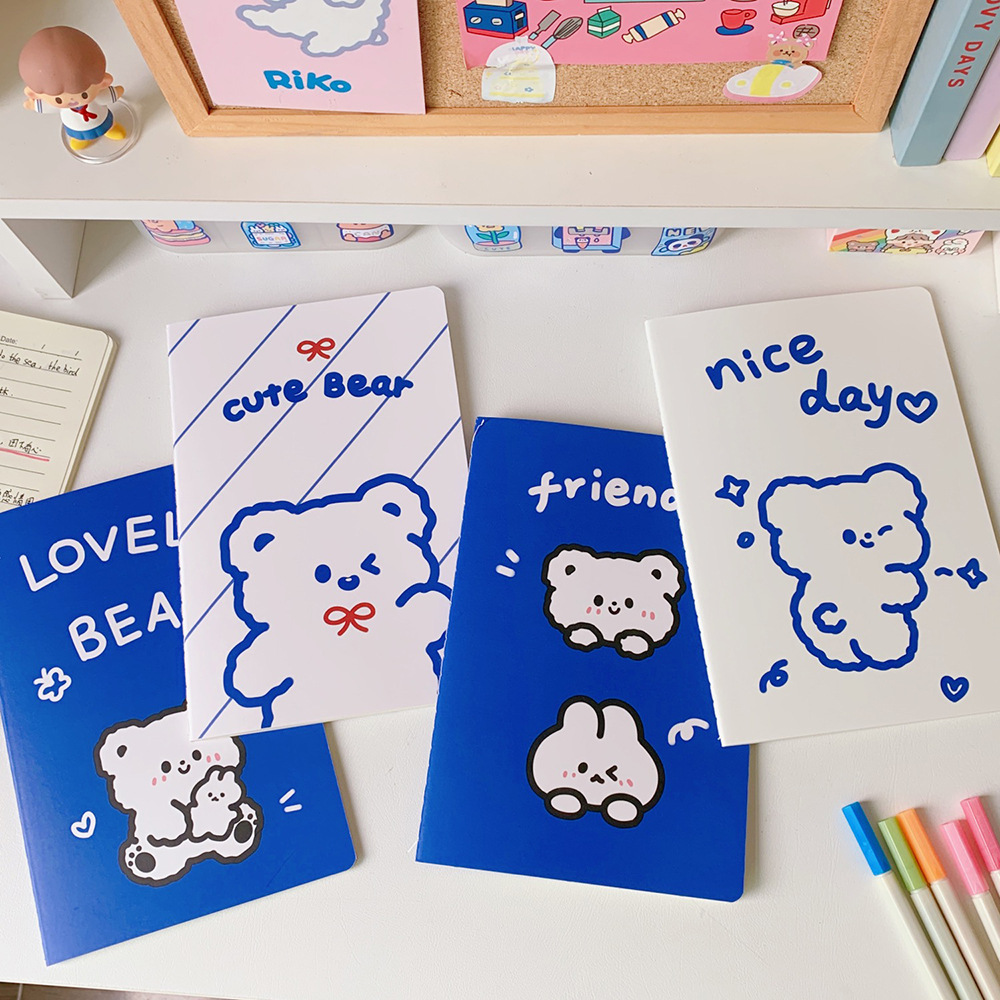 Cartoon Creative Student Notebook Diary Soft and Adorable Bear Work Meeting Soft Surface Copy Notebook Notepad