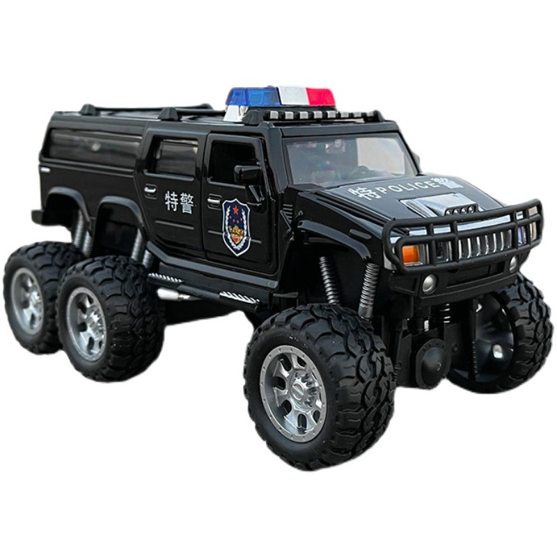 仿真合金属悍马特警车汽车模型男孩儿童玩具车小汽车110收藏摆件