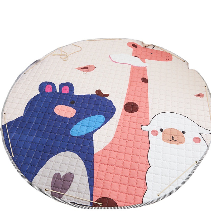 INS Cotton Car Storage Cushion Storage Toy Mat round Outing Children Cartoon Climbing Pad Buggy Bag