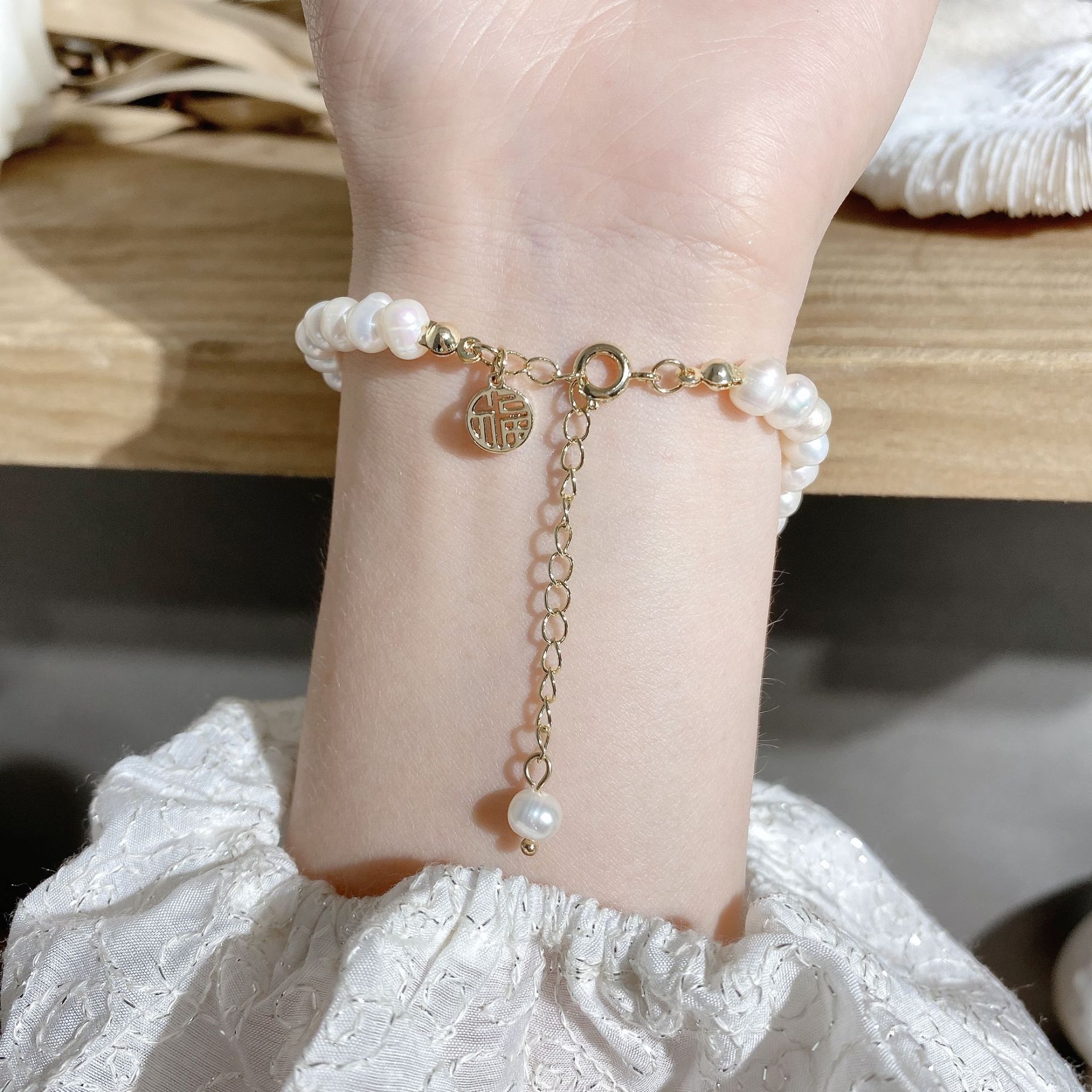 National Fashion Freshwater Pearl Lucky Bracelet Female Fashion Trending Hot Bracelet Personality All-Match Jewelry